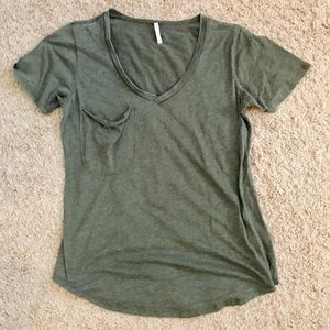 Army green tee.